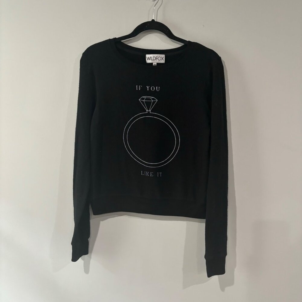 Wildfox If You Like It Black Top Size S